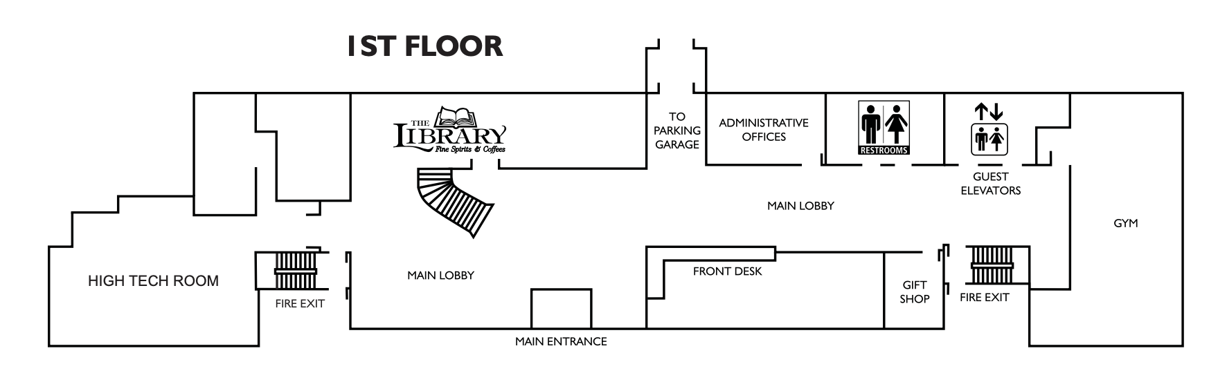 Map of Knoxville Crowne Plaza Hotel first floor