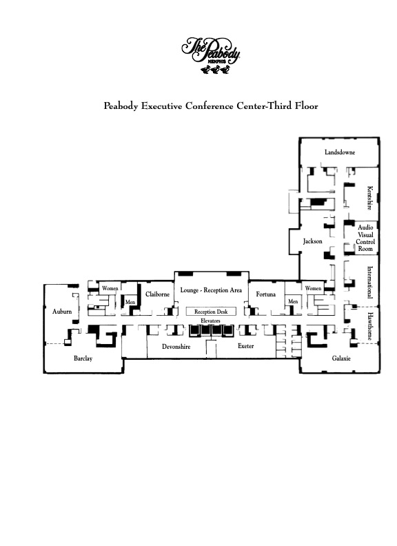 Map of the Peabody Hotel Third Floor