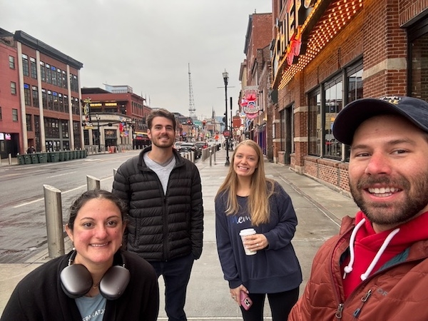 TBA YLD Board members take a brisk wellness walk during the 2025 winter meeting